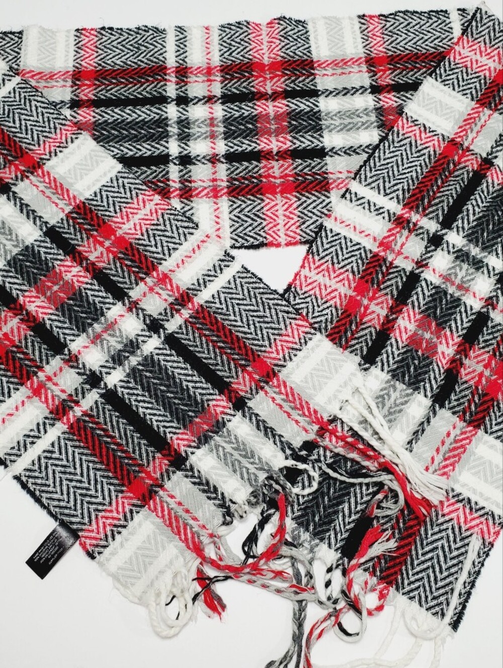 Mixit Unisex Knit Scarf Multicolor Plaid Pattern Acrylic 68x10"